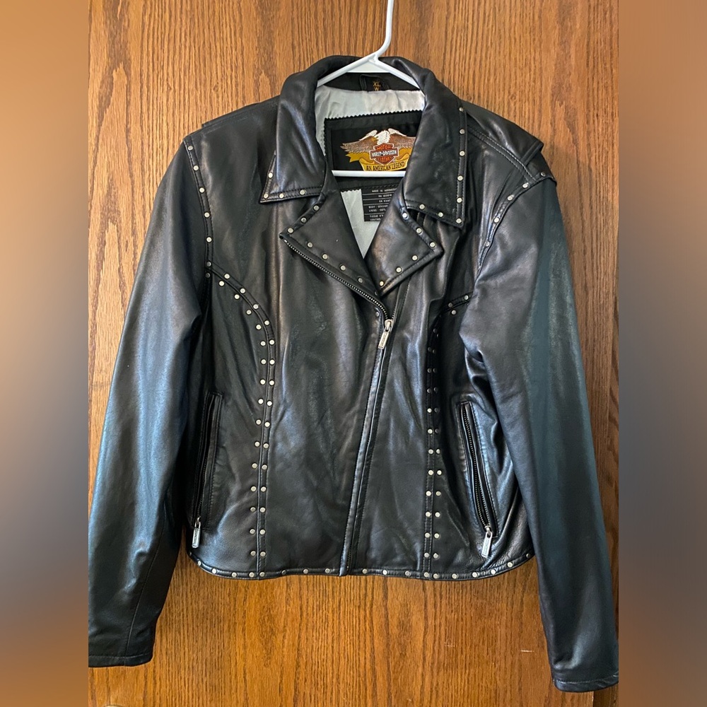 Harley Davidson Women’s Black Leather Jacket Moto Brando Like New XL